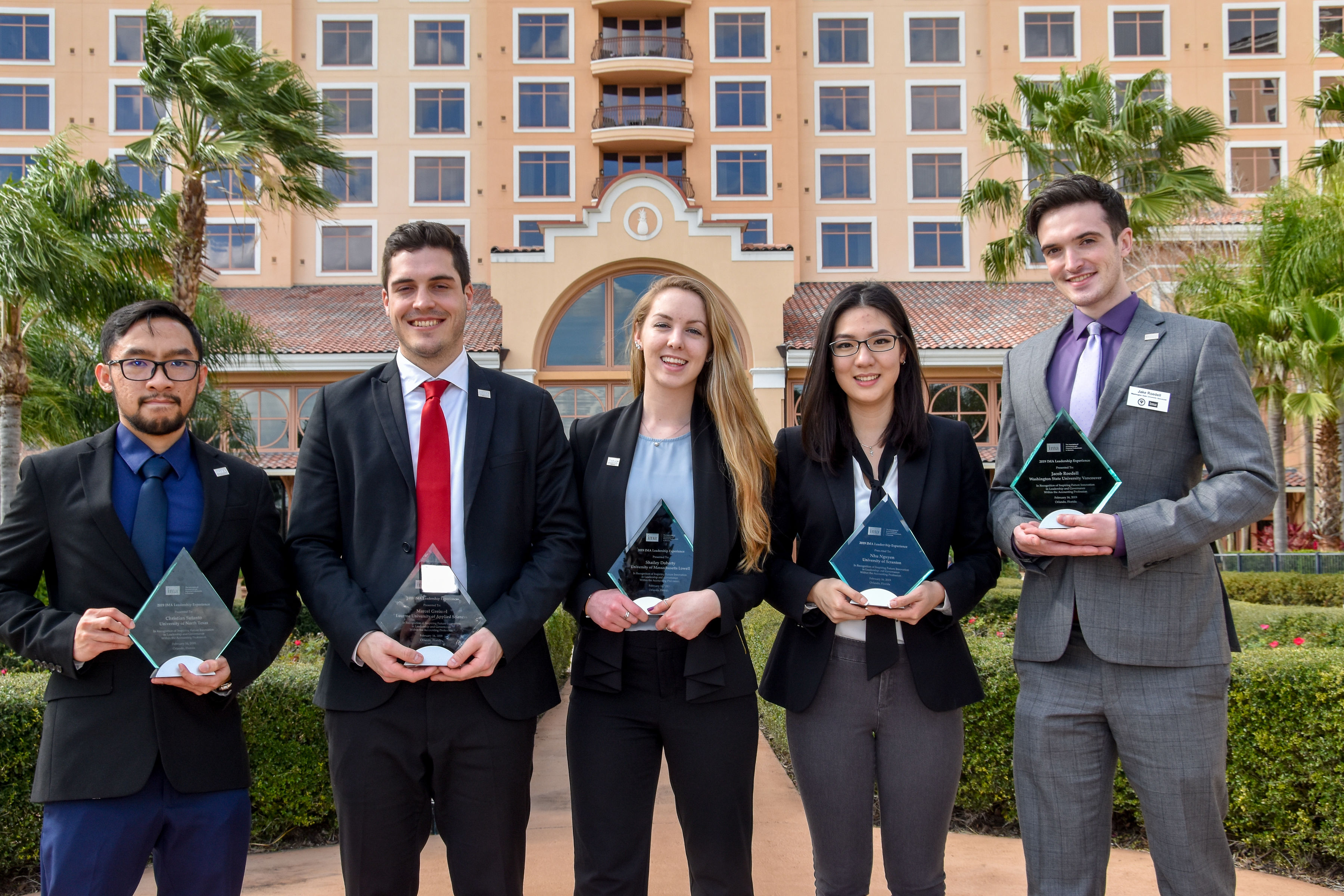 Participants in this year?s Student Leadership Experience: Jacob Roedell; Nhu Nguyen; Marcel Greimel; Shailey Doherty; and Christian Sutanto