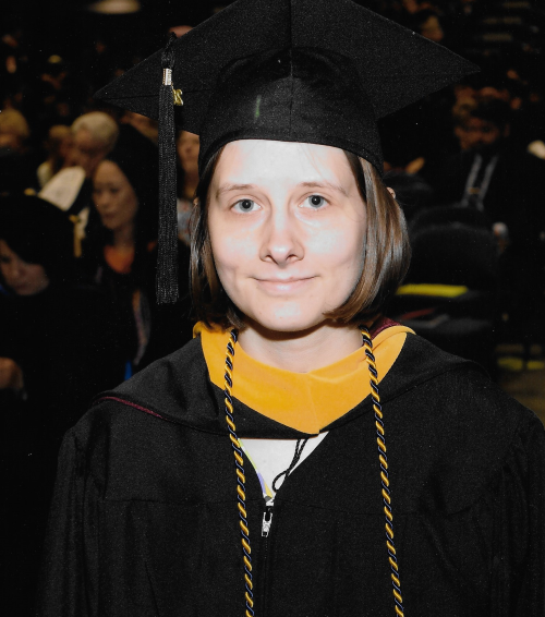 Alvernia University student and IAHS member Reagan Dowdell, wearing her graduation cord.