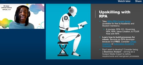 Loreal Jiles discussed robotic process automation (RPA).