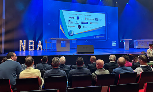 A stage at the NBA Annual Conference in Amsterdam