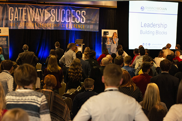 Motivational speaker Shannon McKain leads an interactive keynote session on what it takes to be a leader.