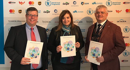 In Davos, Richtermeyer (center) introduced COSO?s new draft guidance on applying enterprise risk management to environmental, social, and governance-related risks.