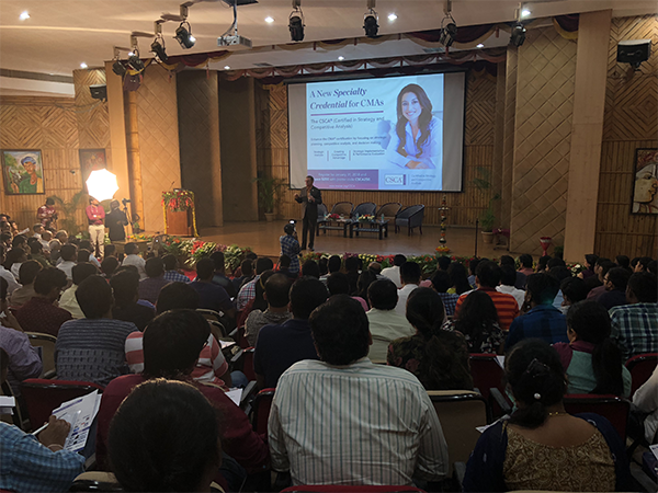 Thomson spoke to a large group of management accountants at a conference co-organized by Christ University and the IMA Bangalore Chapter.