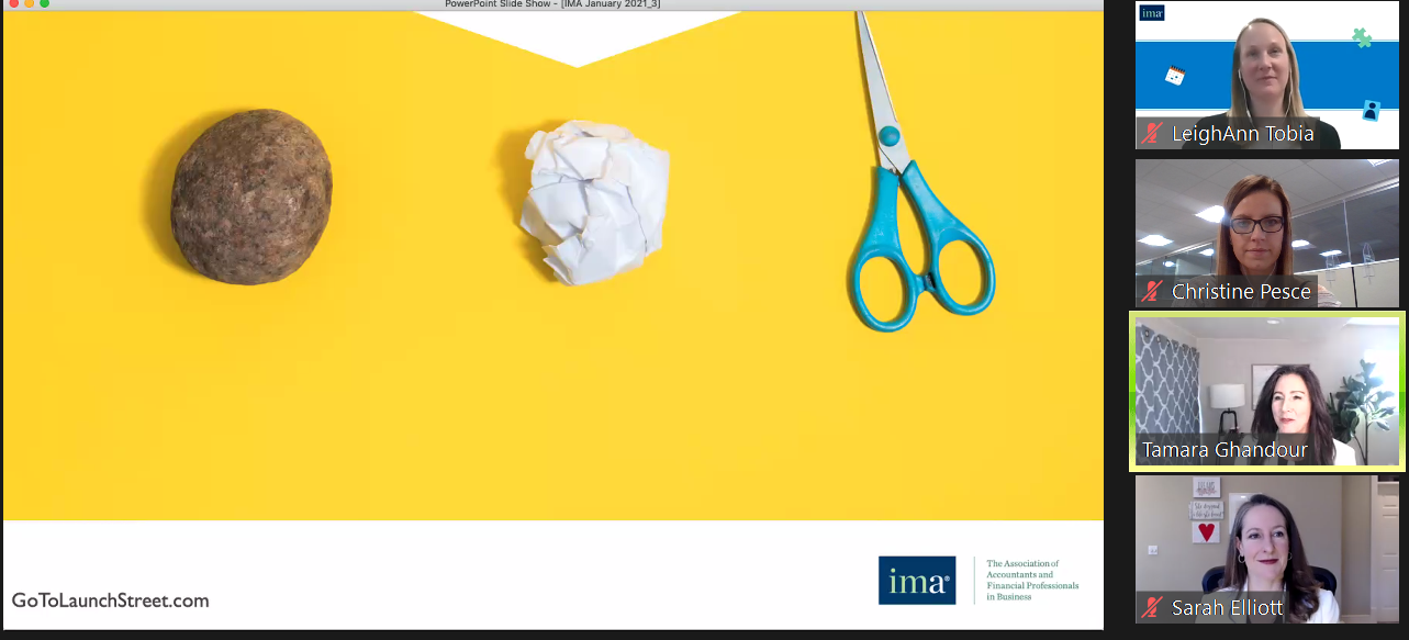 Sarah Elliott, PCC, CPA, Co-founder & Principal, Intend2Lead LLC; and Tamara Ghandour, President, LaunchStreet; Founder, Everyday Innovators Tribe; Host, Inside LaunchStreet Podcast lead a session.