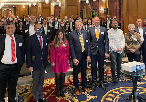 Attendees of the in-person event