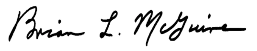 Dr. Brian McGuire signature