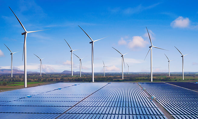 Eolic and solar power plant