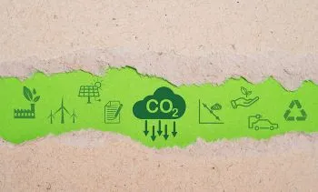 ripped paper with climate icons