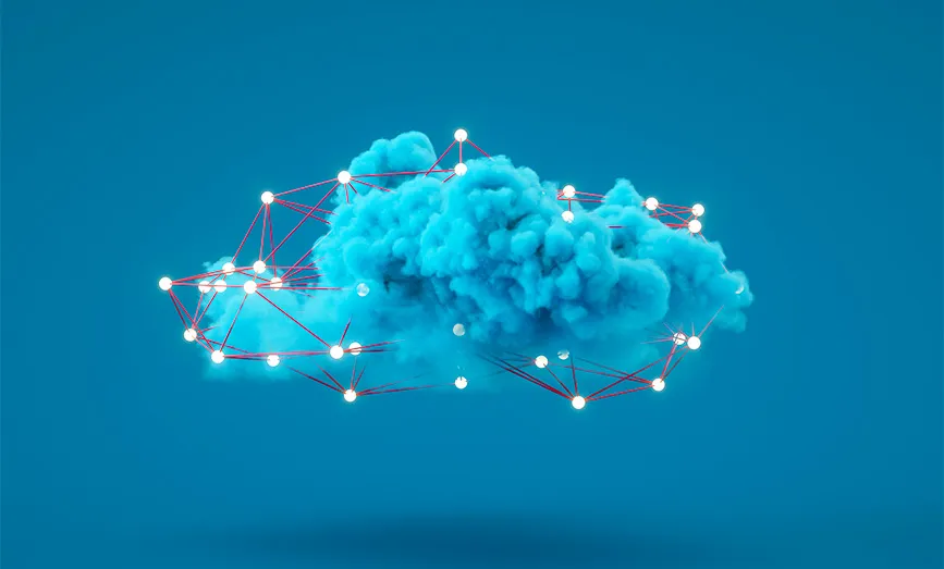 A graphic of data points within a cloud