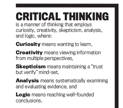 what is not a characteristic of critical thinking